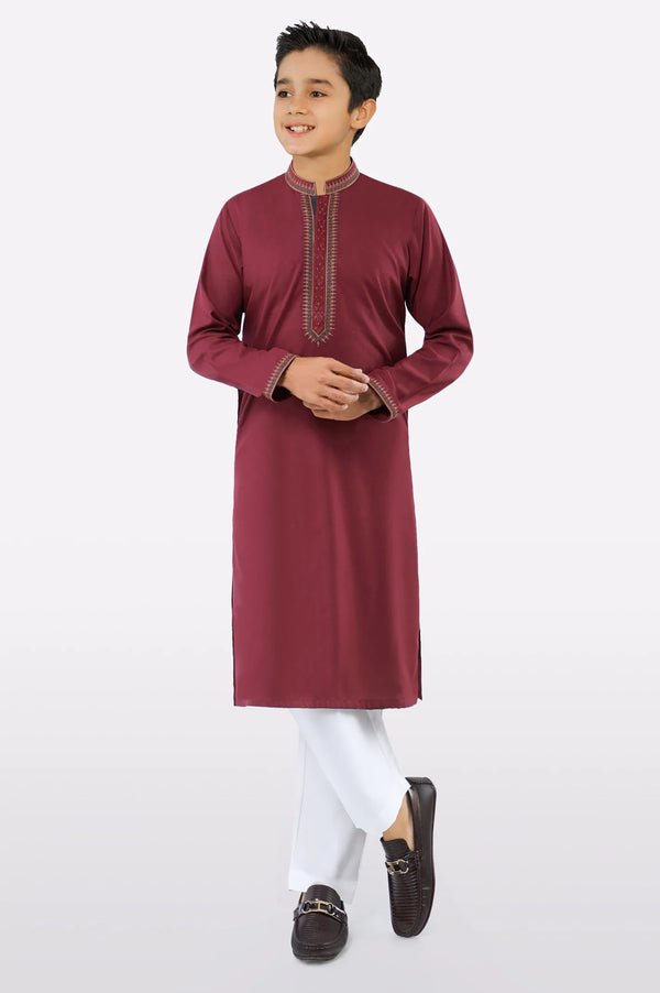 Maroon Teens Kurta Pajama