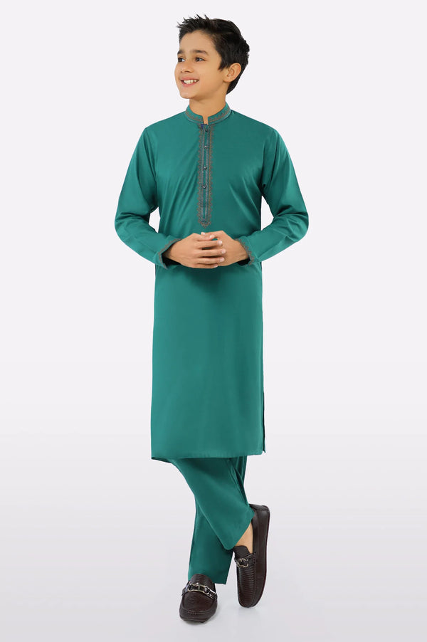 Green Teens Kurta Pajama