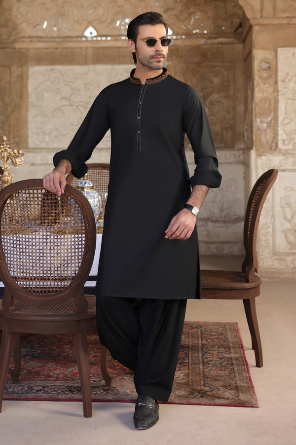 Black Wash & Wear Shalwar Kameez