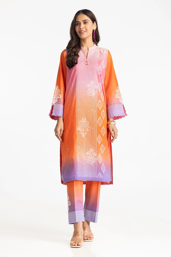 Lawn Lacquer Printed With Embroidered Shirt And Printed Trouser IUSTTS-307