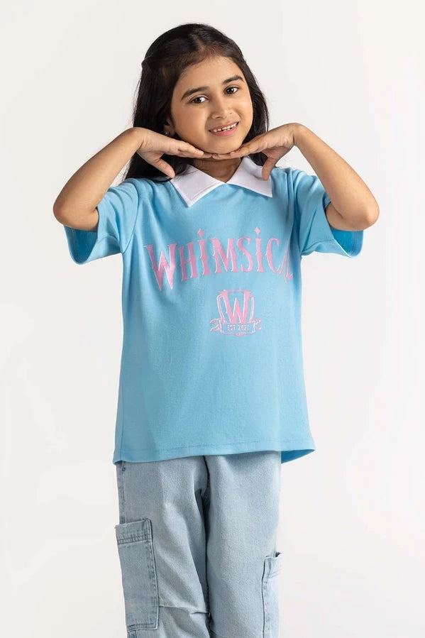 Junior Girl Light Blue Printed Tee JG-TS-SS24-042
