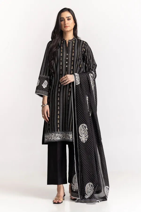 Cambric Block Printed Shirt And Dupatta KDS-22087